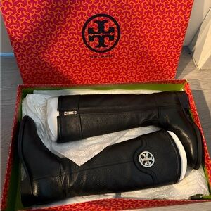 Tory Burch Selma Tumbled leather riding boots Size 6.5